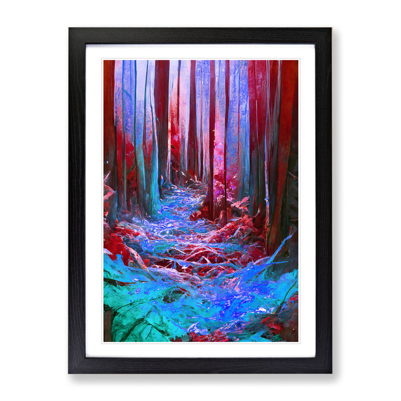 Abstract Forest No.3 - Framed Print, Black, 34cm H x 25cm W x 2cm D