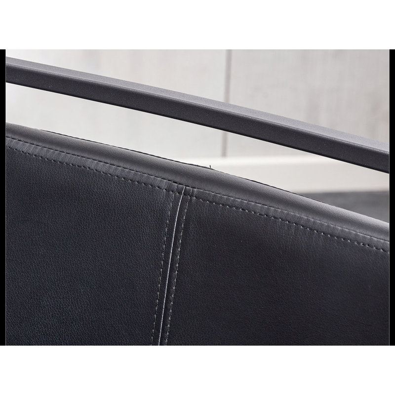 Yoanna PU Leather Upholstered Dining Chair, Black, Black