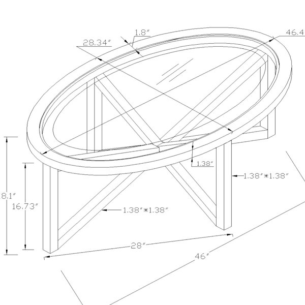 Latitude Run® Simple Round Coffee Table With Transparent Glass And ...