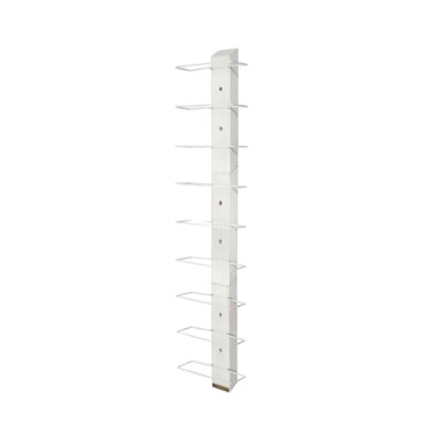 9 Bottle Wall Mount Wine Organizer, White