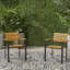 Chaises de patio - Chaise d'extérieur moderne en bois noir et bois, style industriel.