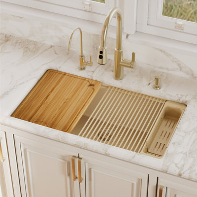 Ensemble d'évier de cuisine à cuve simple encastrable en quartz 32 po Karran