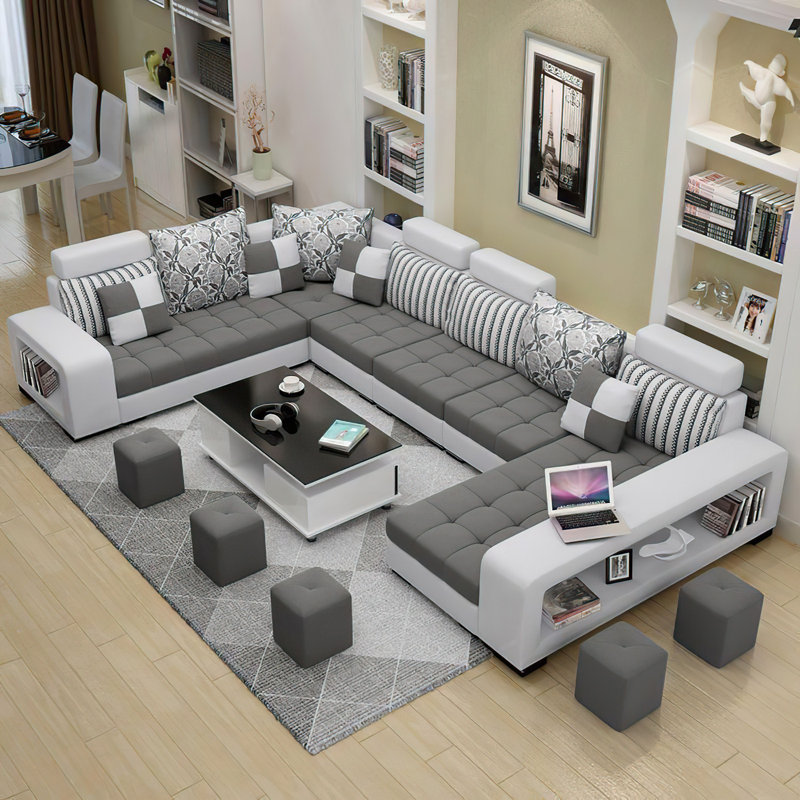 Ashleigh-Jo Aparajita 142" Wide Microfiber/Microsuede Corner Sectional, Left Hand Facing