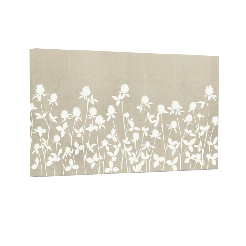 Plantes et fleurs Fleurs blanches sur fond beige, H 12 po x l 18 po