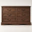 Commode 6 tiroirs en bois rétro avec large commode de rangement avec poignées en métal pour la chambre à coucher, le salon et le couloir-641887318-643831932