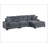 Living Room Furniture 1pc Ottoman Dark Gray Corduroy Soft Cushion Cocktail Ottoman Wood Legs