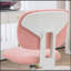 Chaise de bureau confortable sans accoudoirs avec tissu en molleton Teddy, hauteur réglable, roulettes pivotantes et dossier moyen pour le bureau d'ordinateur et les tâches de coiffeuse