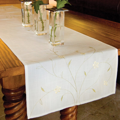 Floral Cotton Blend Table Runner