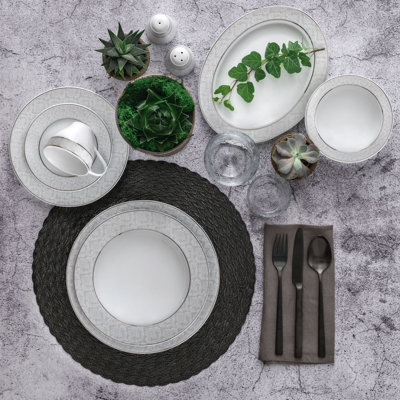 Porcelain China Dinnerware Set 84 Piece - Service for 12