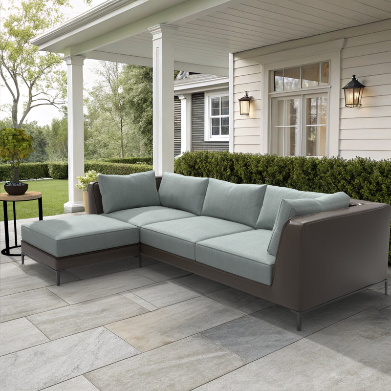 Sunbrella Outdoor Sectional Sofa Replacement Cushions Set, 5 Inch, Cast Mist