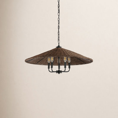 Venie 5 Light Rattan Dimmable Pendant
