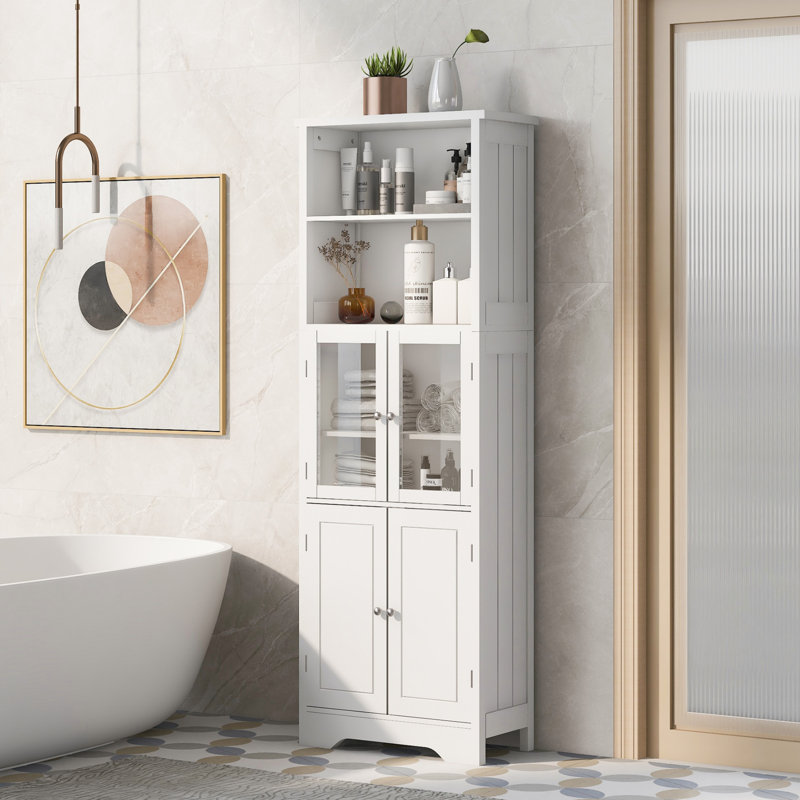 Grande armoire de plancher autoportante avec tablettes et portes