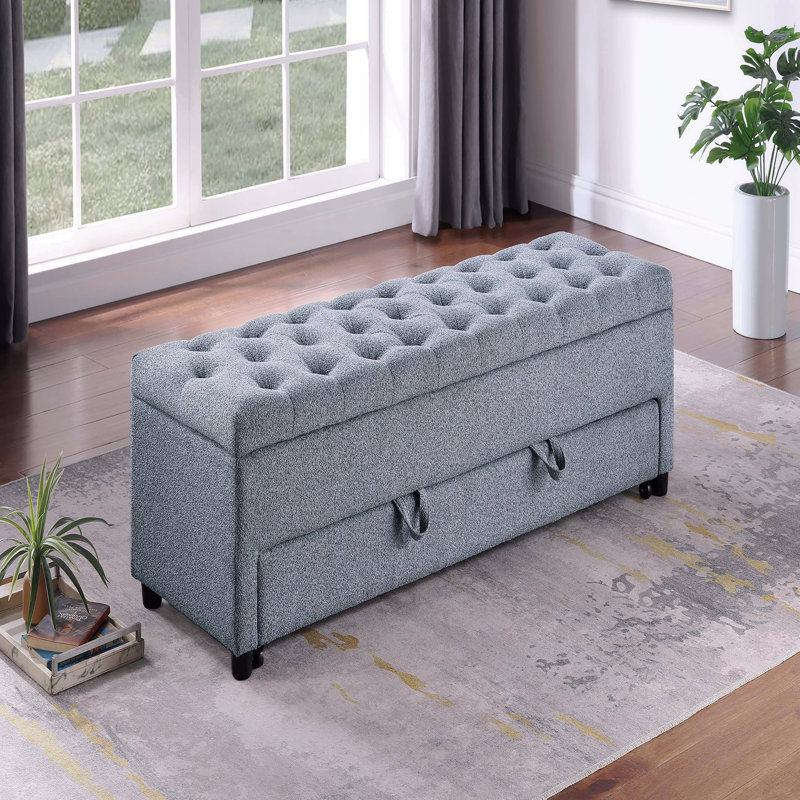 Repose-pieds avec rangement et siège sous le siège gris 1pc, Gris
