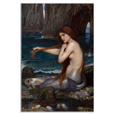 A Mermaid John William Waterhouse by John William Waterhouse - 1 Piece Wrapped Canvas Wall Art