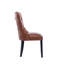 Ensemble de 4 chaises de salle à manger rembourrées modernes en similicuir de style Mid-Century capitonnées avec dossier à anneaux Chaises d'appoint confortables avec garniture cloutée-100752892