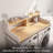 OMCHOM Double-Tier Wooden Laundry Countertop - Space-Saving Storage Organizer with Enhanced Stability & Easy-Clean Surface