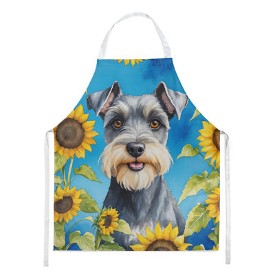 Schnauzer en tablier tournesols