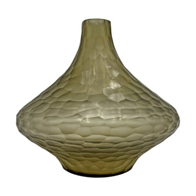 10" Decorative Handmade Glass Patterned Lamp Flower Vase