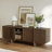  70" Modern TV Stand with storage , Mid-century Modern TV Console with Fluted 4 Doors for TVs 55" - 85", Media Console and Entertainment Center-520345121