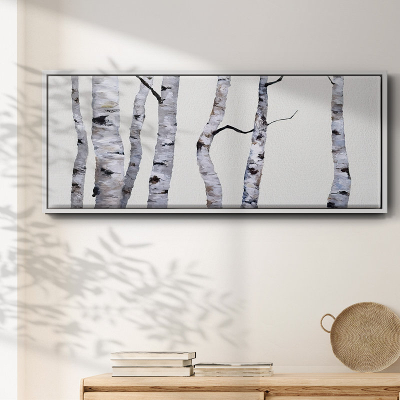 Birch Trees I- Framed Canvas, 24" H x 60" W