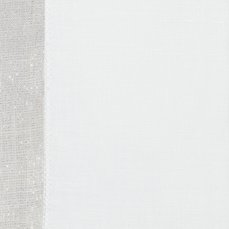 Filetto Handmade Table Runnner, 108" L x 15" W, White/Silver