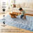 Lerik Blue Performance Flatweave Washable Floral Indoor Rug-602564761