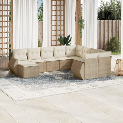 Ensemble de canapé de jardin Vidaxl beige, blanc crème