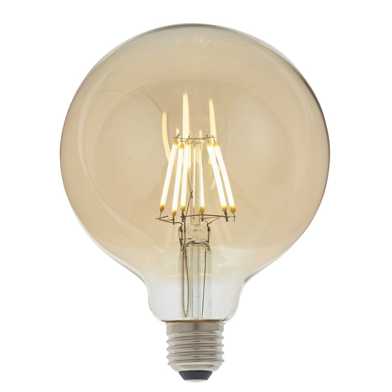 6W E27 ES G125 Amber Globe LED Dimmable Bulb - 450lm 2500K Warm White