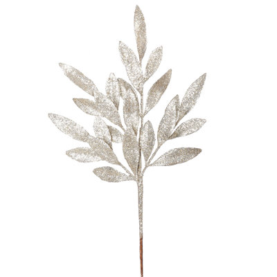 22" Glitter BayLeaf Artificial Christmas Spray