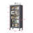 Open-Door Kitchen Shelving Floor-To-Ceiling Multilevel Household Microwave Storage Cabinet Bowls Side Cabinets Cabinets Storage Cabinets Grey Color