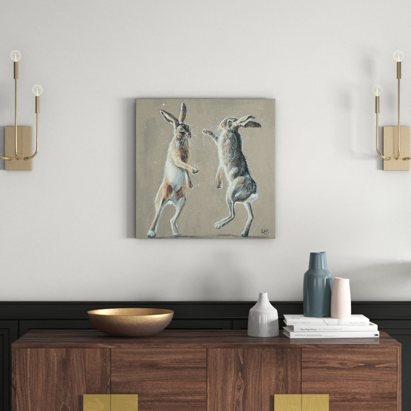 Fisticuffs by Louise Brown - Painting, 60cm H x 60cm W x 1.3cm D