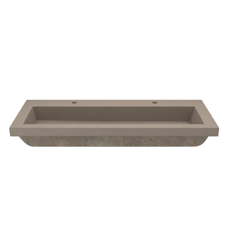 Trough Concrete Handmade Rectangular Drop-in Bathroom Sink
