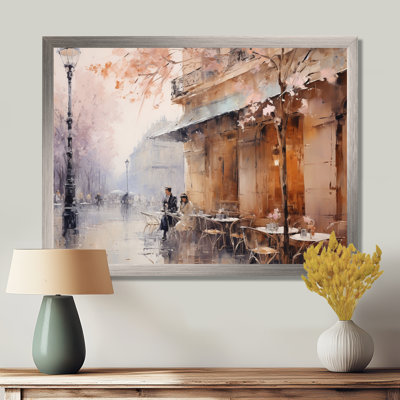 Peach Impressionist Cafe In Paris - Paris, impressions encadrées