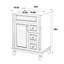 Meuble-lavabo délicat à rayures avec lavabo en céramique et 2 tiroirs avec tablette réglable-129465194