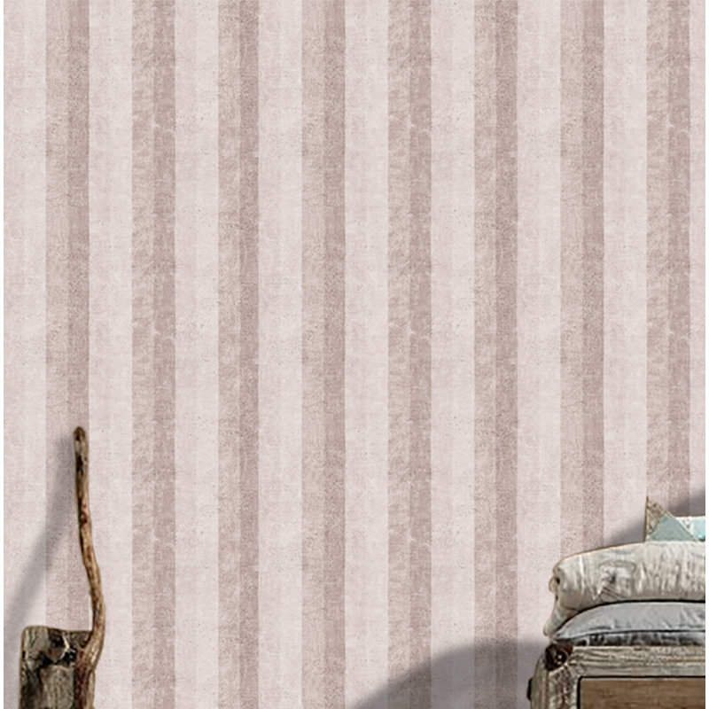 Rouleau de papier peint rayé l 33 pi x l 21 po textured classic Henline, Beige / crème / mauve