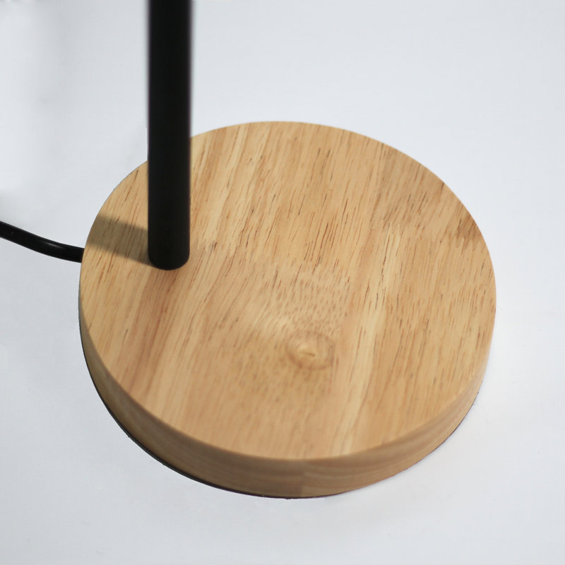 Lampe de bureau en bois massif Zishe, Noir