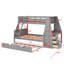 Lit superposé avec lit gigogne et bureau, tiroirs de rangement et tablette-1017710897