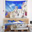 Tapisserie panorama en polyester oia village avec accessoires suspendus inclus-28489848