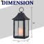 Lanterne solaire extérieure H14 pouces avec bougie à DEL scintillante Lanterne décorative en métal noir avec verre suspendu ou lanterne de table pour patio