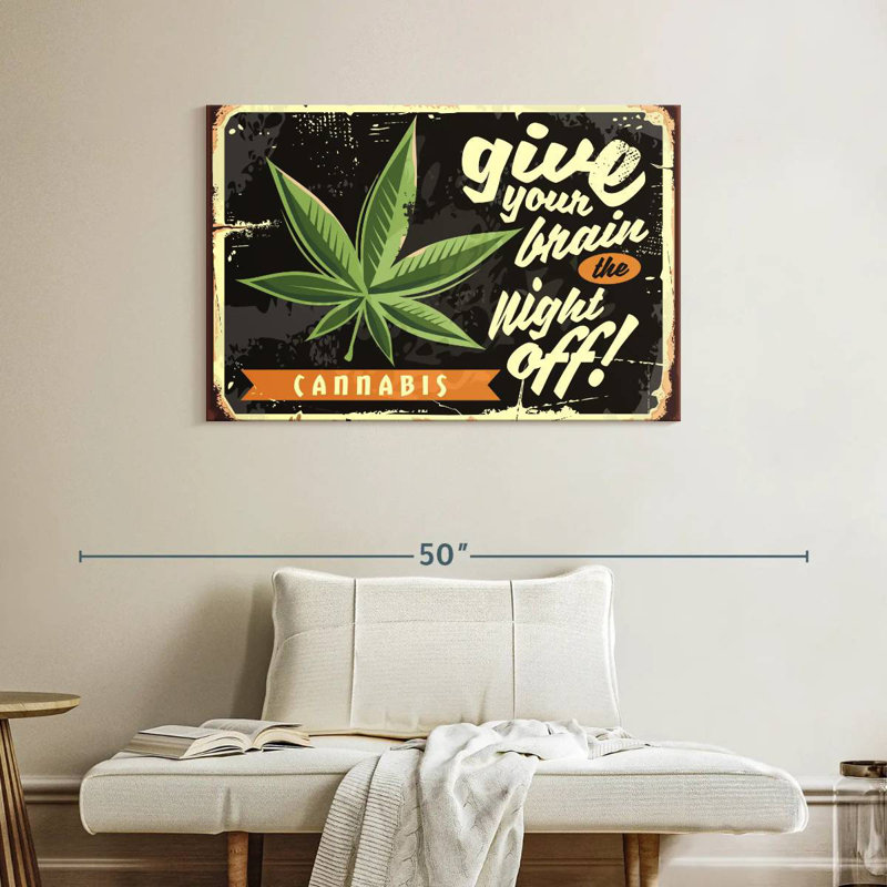 Soirée de marihuana, H 26 po x l 39 po
