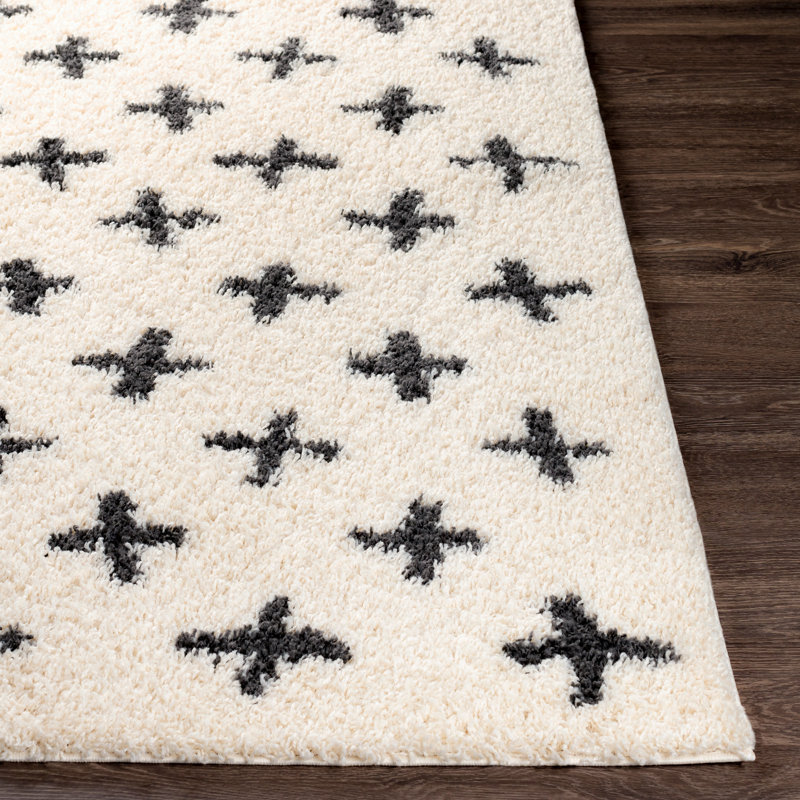 Tapis gris anthracite / crème Hilary, Rectangle 5 pi 3 po x 7 pi