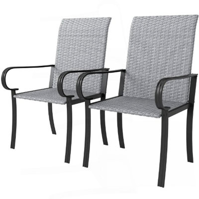 Dining Chairs,Set Of 2 Dining Chairs With Armrest,Highback And Deep Seating