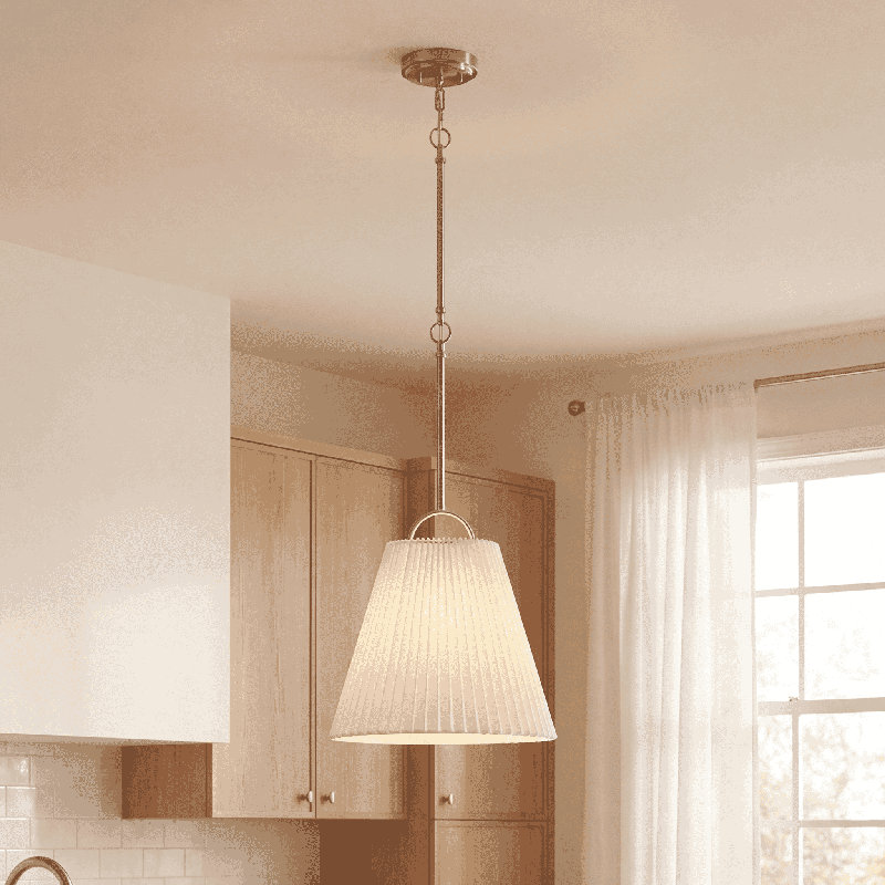 Luminaire suspendu 1 lumière Vilna, Nickel brossé