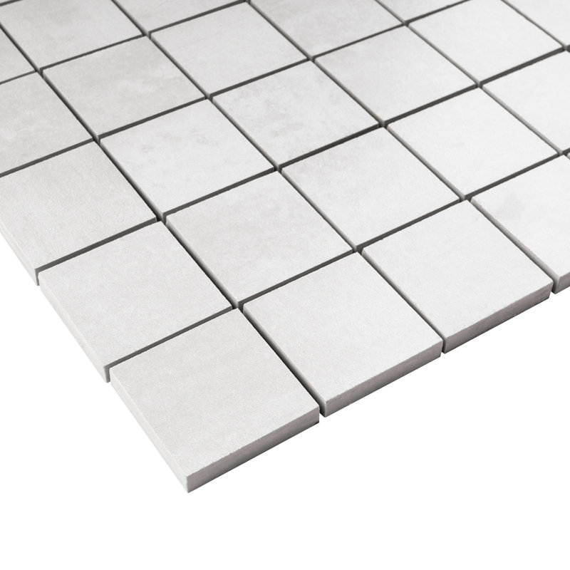 LE LEGHE 12.01 in. x 12.01 in. Squares Matte Porcelain Mosaic Wall and Floor Tile, Stagno White