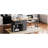 Grey Rolling Kitchen Island With Smooth Drawer Slide & Lockable Wheels Quiet Door Panel Extendable Function --1411854932