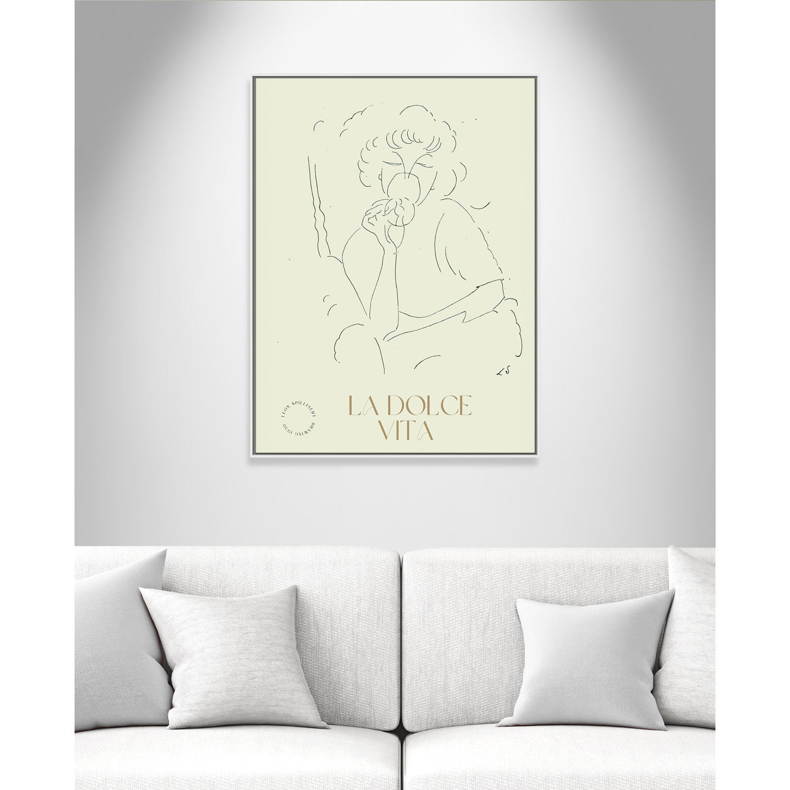 Dottie "La Dolce Vita" Print, 49.5" H x 37.5" W, White