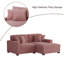 Canapé modulaire 2 pièces rembourré en velours côtelé rose avec dossier coussiné et pieds en bois massif-1732412186-1732412191-1732412385