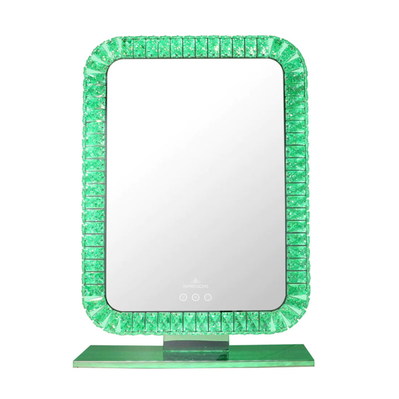 Bling Collection Mini RGB Vanity Mirror for Desk, App Controlled WiFi Smart Makeup Mirror with Light