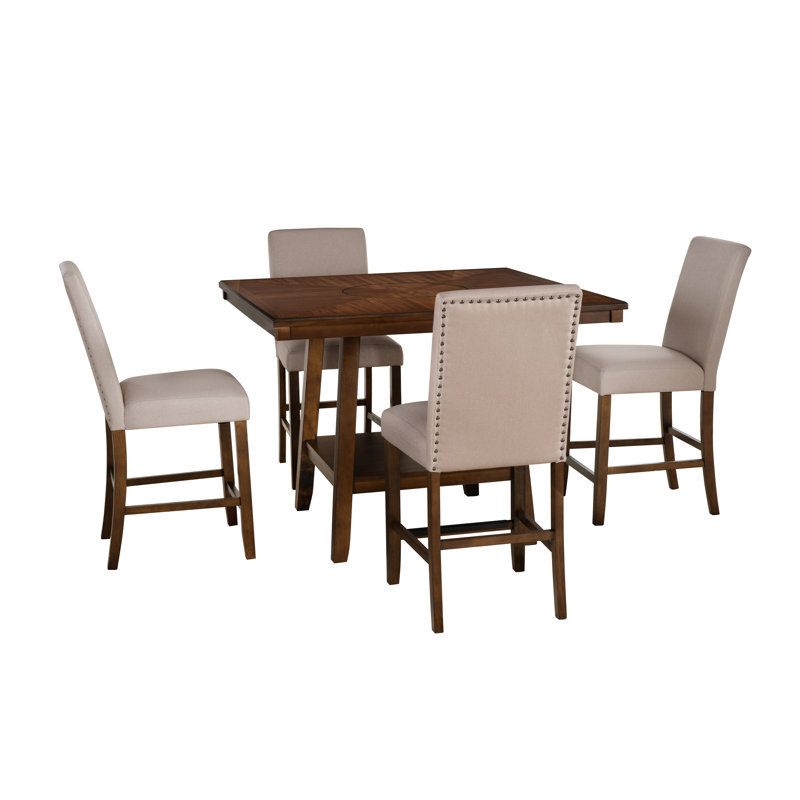 Ensemble de salle à manger à hauteur de comptoir Barneveld, 5 pièces: table, 4 chaises