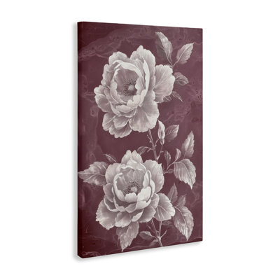 Chambermaid Blooms sur toile marron, design par Annabelle Hall